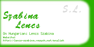szabina lencs business card